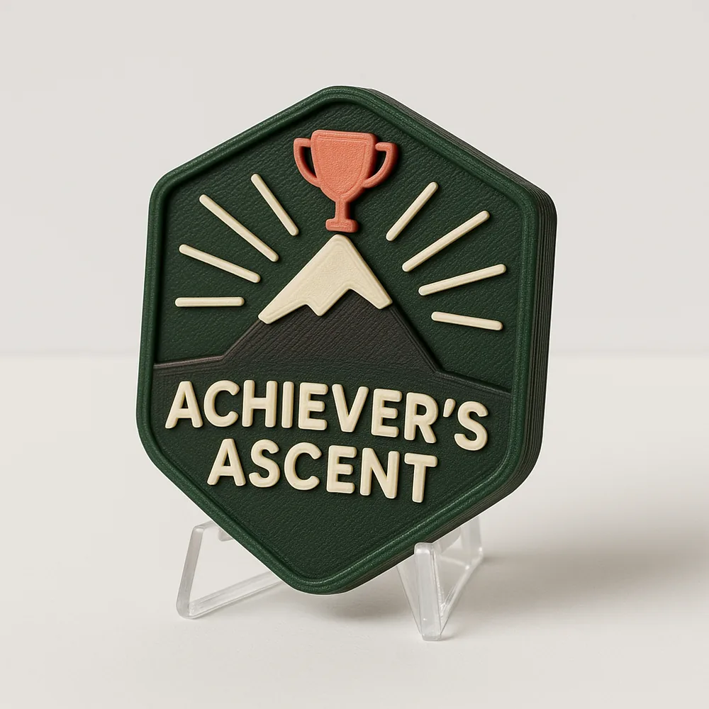 Achiever's Ascent magnetic 3D-printed achievement badge