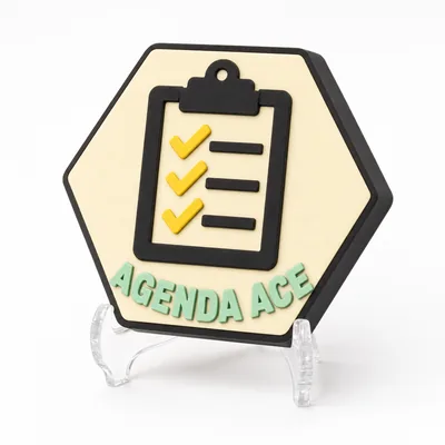 AGENDA ACE magnetic 3D-printed achievement badge
