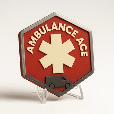 Ambulance Ace magnetic 3D-printed achievement badge