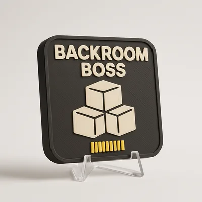 Backroom Boss magnetic 3D-printed achievement badge