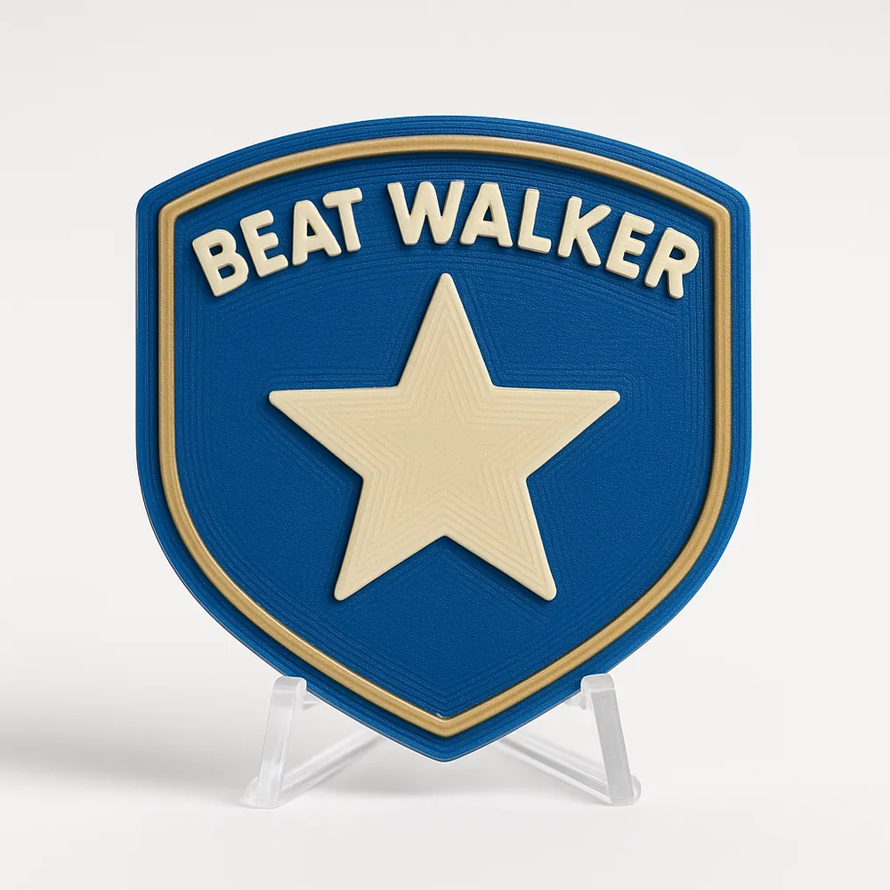 Beat Walker magnetic 3D-printed achievement badge