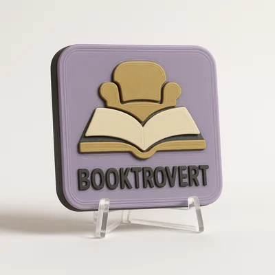 Booktrovert magnetic 3D-printed achievement badge