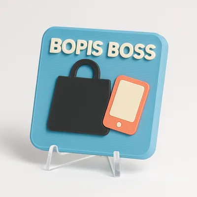 BOPIS Boss magnetic 3D-printed achievement badge