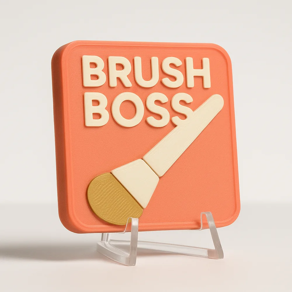 Brush Boss magnetic 3D-printed achievement badge