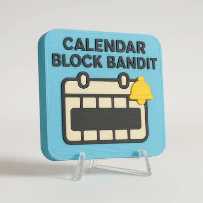 Calendar Block Bandit magnetic 3D-printed achievement badge