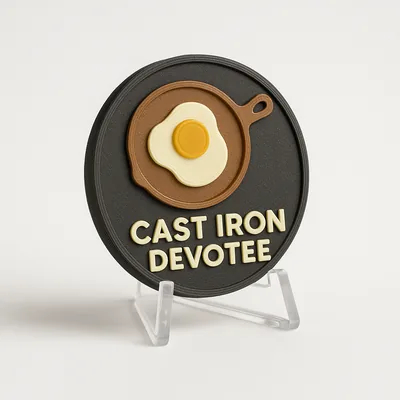 Cast Iron Devotee magnetic 3D-printed achievement badge