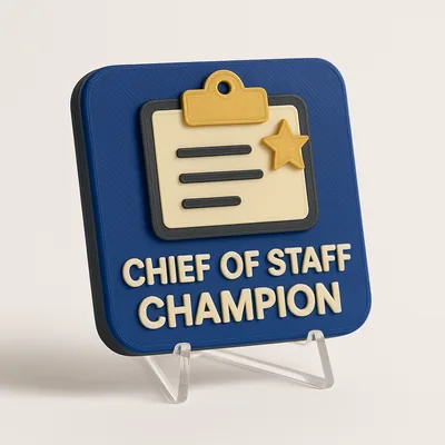 Chief of Staff Champion magnetic 3D-printed achievement badge