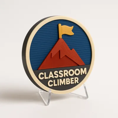 Classroom Climber magnetic 3D-printed achievement badge