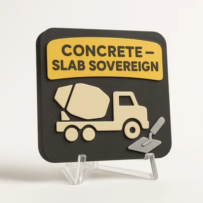 Concrete - Slab Sovereign magnetic 3D-printed achievement badge