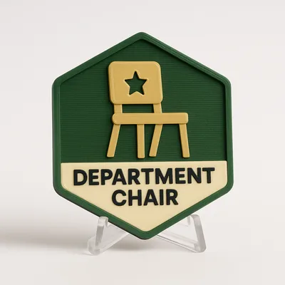 Department Chair magnetic 3D-printed achievement badge