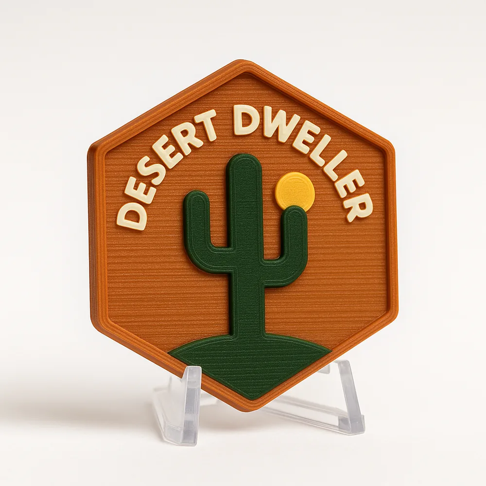 Desert Dweller magnetic 3D-printed achievement badge