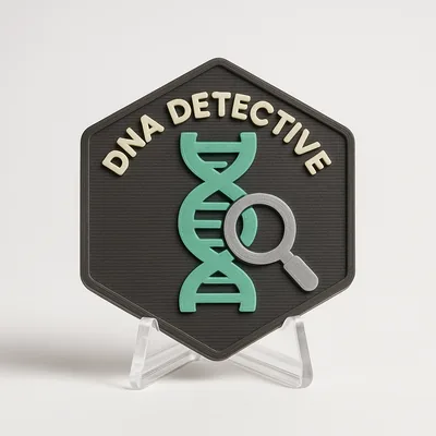 DNA Detective magnetic 3D-printed achievement badge