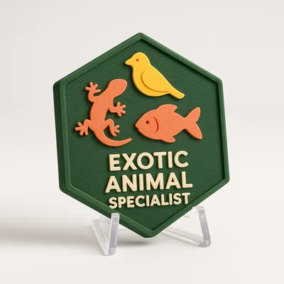 Exotic Animal Specialist magnetic 3D-printed achievement badge