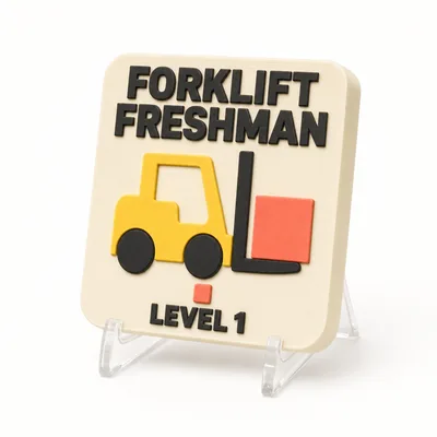 Forklift Freshman magnetic 3D-printed achievement badge