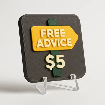 Free Advice $5 magnetic 3D-printed achievement badge