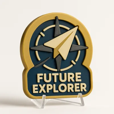 Future Explorer magnetic 3D-printed achievement badge