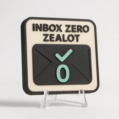 Inbox Zero Zealot magnetic 3D-printed achievement badge