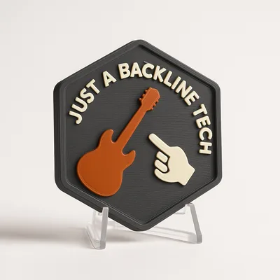 Just a Backline Tech magnetic 3D-printed achievement badge