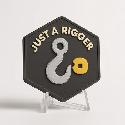 Just a Rigger magnetic 3D-printed achievement badge