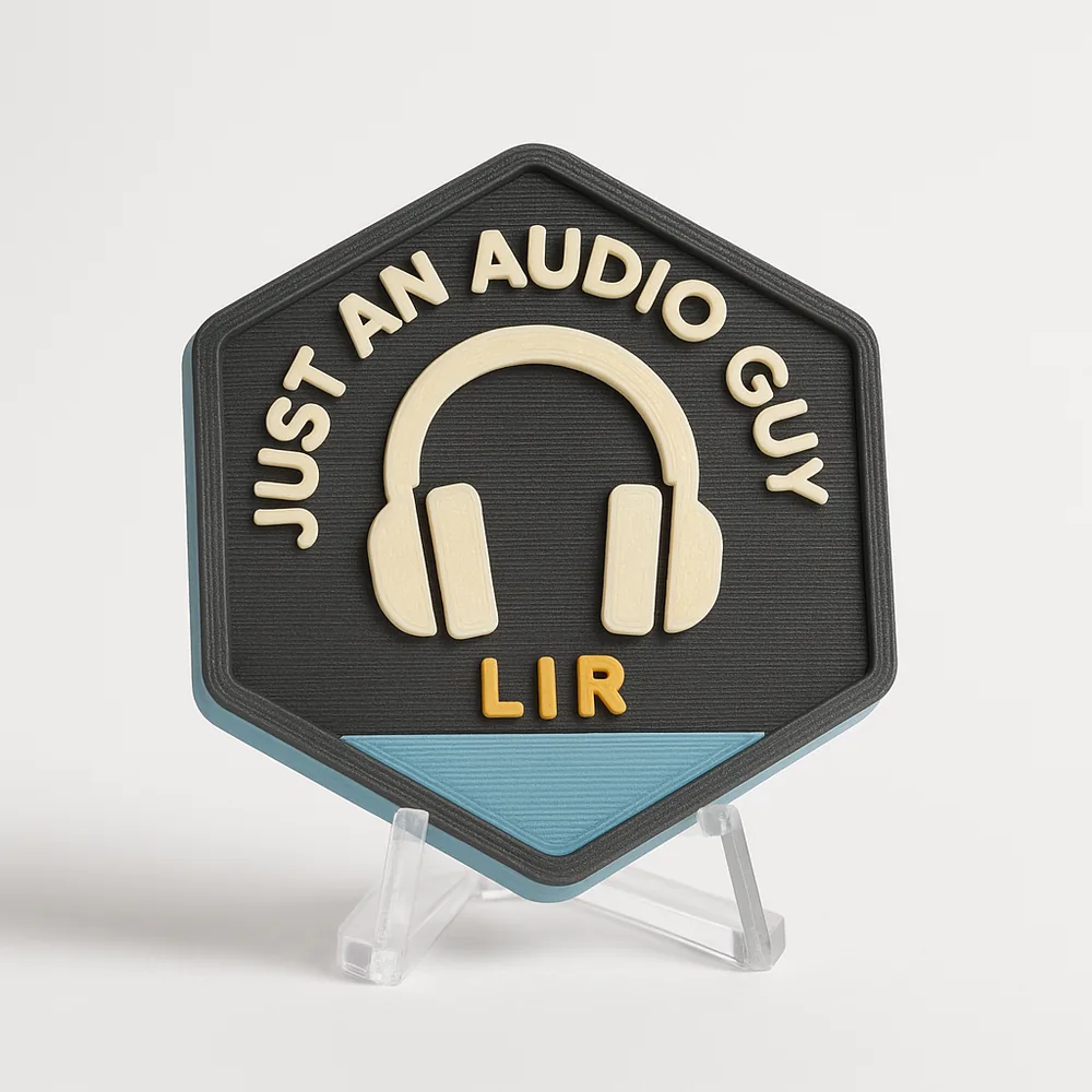 Just an Audio Guy magnetic 3D-printed achievement badge