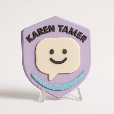 Karen Tamer magnetic 3D-printed achievement badge