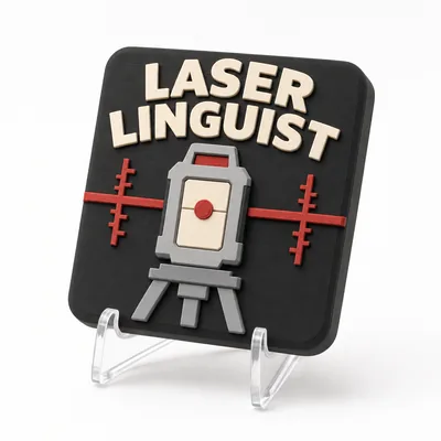 LASER LINGUIST magnetic 3D-printed achievement badge