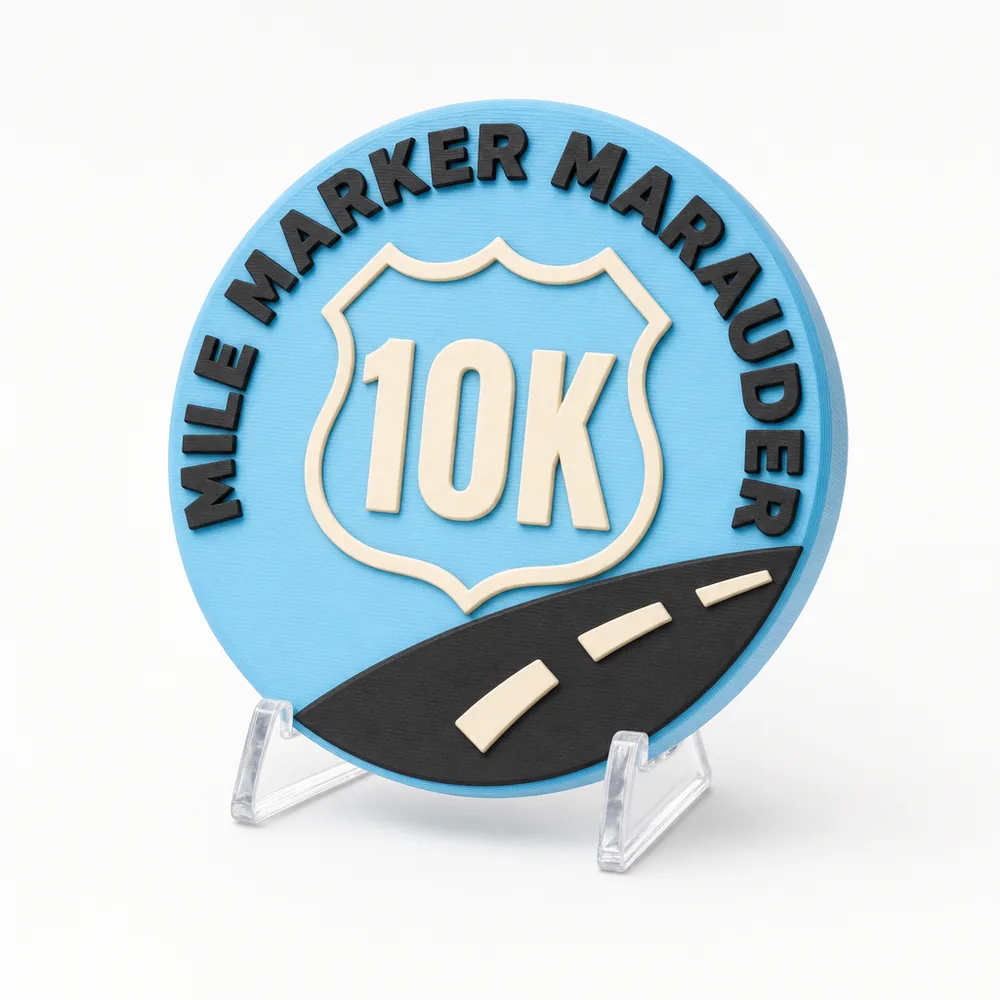Mile Marker Marauder magnetic 3D-printed achievement badge