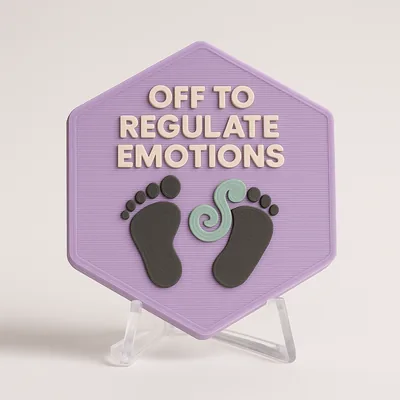 Off to Regulate Emotions magnetic 3D-printed achievement badge