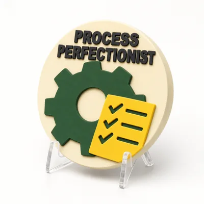 PROCESS PERFECTIONIST magnetic 3D-printed achievement badge