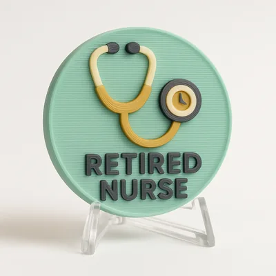 Retired Nurse magnetic 3D-printed achievement badge