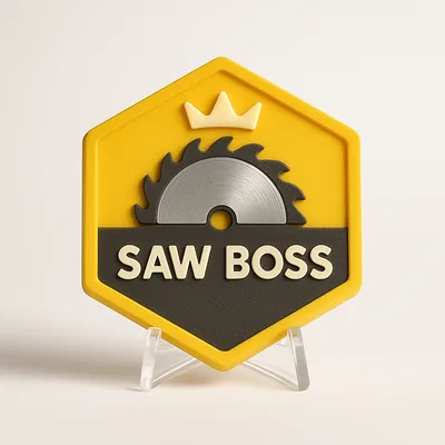 Saw Boss magnetic 3D-printed achievement badge