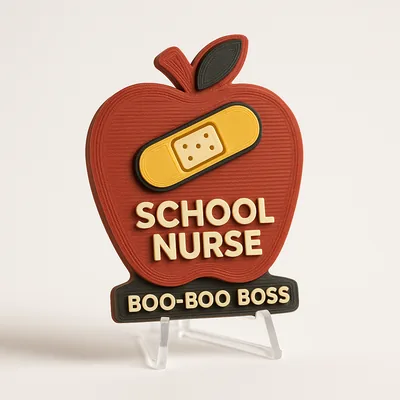 School Nurse - Boo-Boo Boss magnetic 3D-printed achievement badge