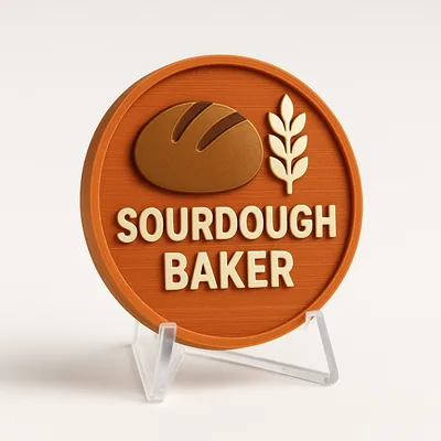 Sourdough Baker magnetic 3D-printed achievement badge