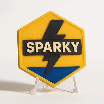Sparky magnetic 3D-printed achievement badge