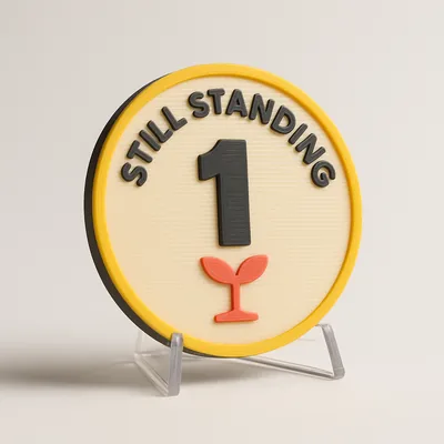 Still Standing magnetic 3D-printed achievement badge