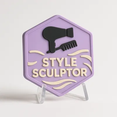 Style Sculptor magnetic 3D-printed achievement badge