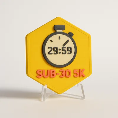 Sub-30 5K magnetic 3D-printed achievement badge