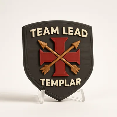 Team Lead Templar magnetic 3D-printed achievement badge