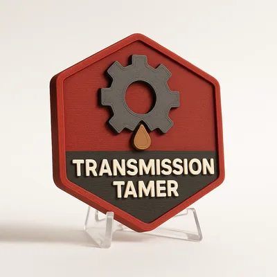 Transmission Tamer magnetic 3D-printed achievement badge
